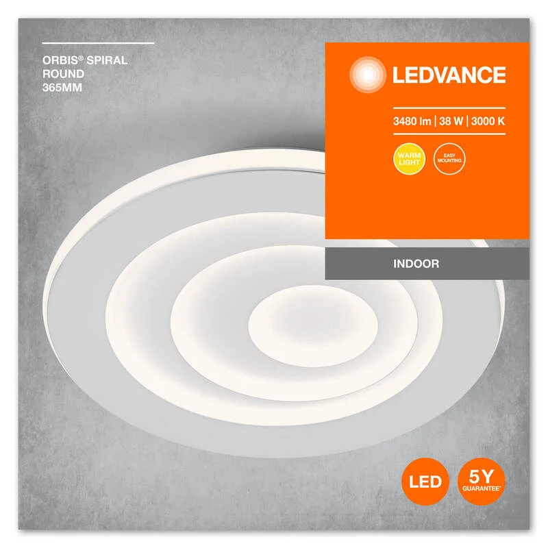B-Ware LEDVANCE Deckenleuchte Lampe Orbis Spiral Round Warmweiß 36,5 cm LED Weiß 38 W