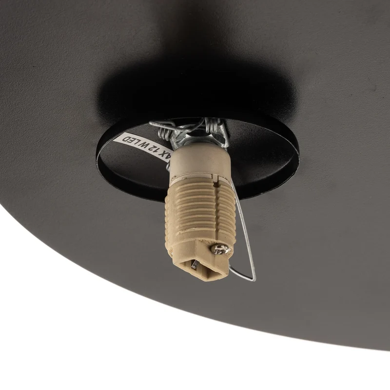 B-Ware Firn Deckenleuchte Lampe rund dreiarmig Schwarz Weiss Stahl Glas