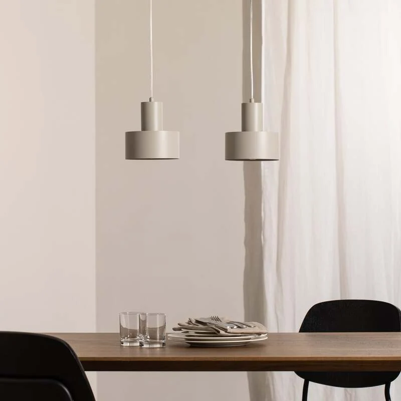 B-Ware SIGMA Hängeleuchte Pendelleuchte Rif 2 Hängeleuchte taupe 2-flammig linear Stahl