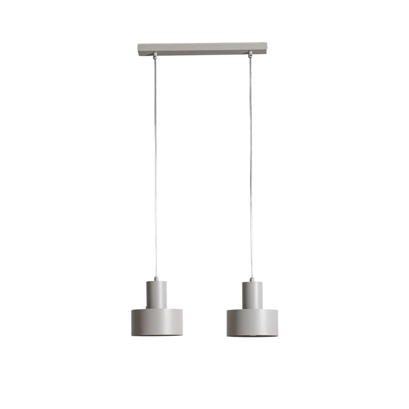 B-Ware SIGMA Hängeleuchte Pendelleuchte Rif 2 Hängeleuchte taupe 2-flammig linear Stahl