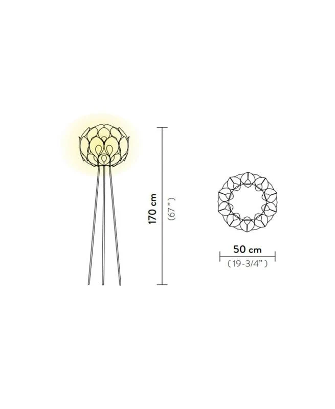 B-Ware Slamp Stehleuchte Flora Design Standlampe E27 Höhe 170 cm Pewter zinnfarben grau