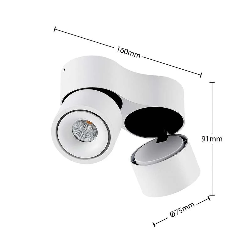B-Ware Arcchio Deckenstrahler Rotari LED Strahler dimmbar 2-flg warmweiß 1362lm weiß