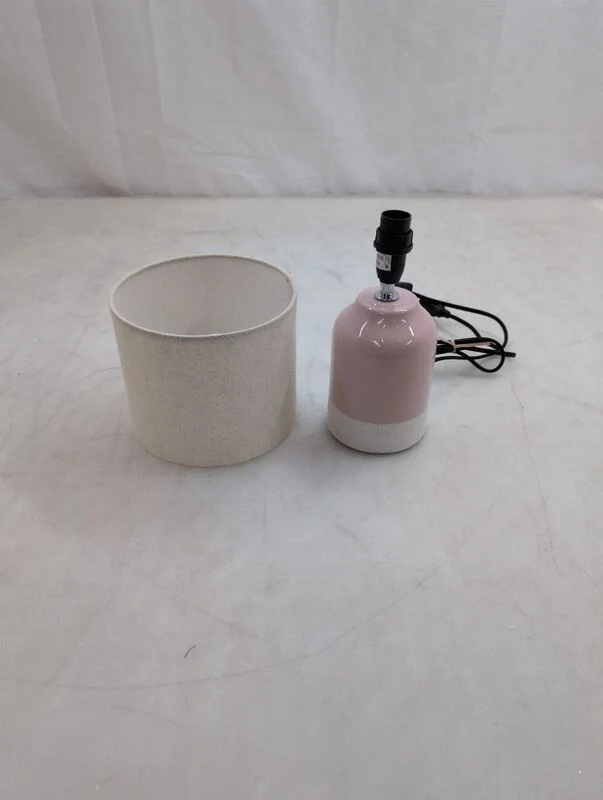 B-Ware Pauleen Tischleuchte Sandy Glow Lampe Leuchte creme rosa Textil Keramik 33cm