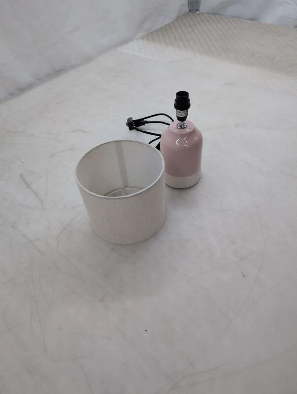B-Ware Pauleen Tischleuchte Sandy Glow Lampe Leuchte creme rosa Textil Keramik 33cm