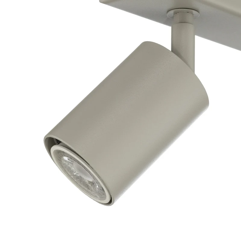 B-Ware Deckenstrahler Spot Zoom Lampe grau beige Stahl Deckenleuchte GU10 3-flg