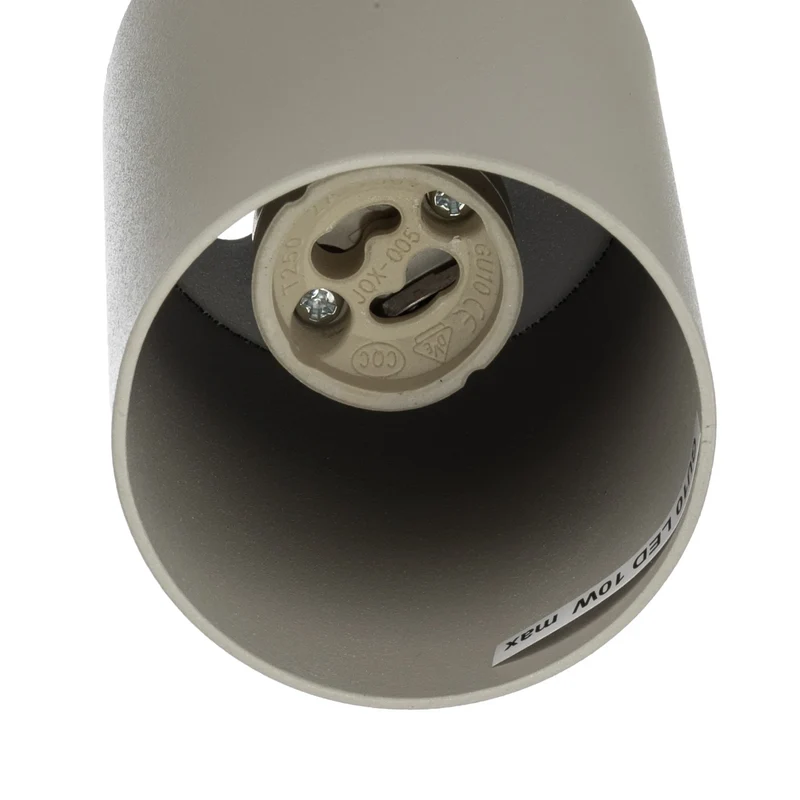 B-Ware Deckenstrahler Spot Zoom Lampe grau beige Stahl Deckenleuchte GU10 3-flg