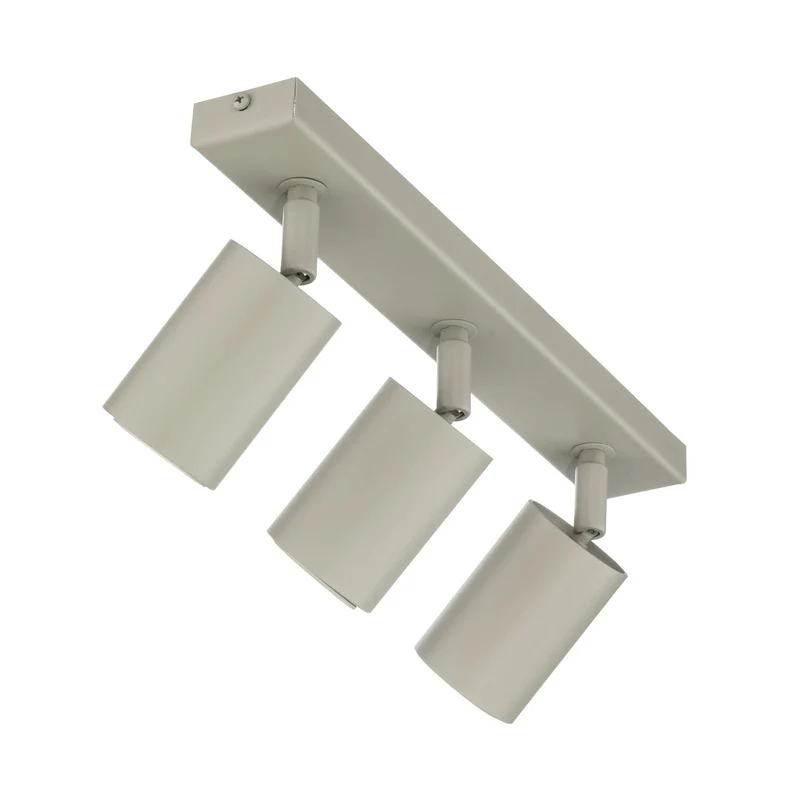 B-Ware Deckenstrahler Spot Zoom Lampe grau beige Stahl Deckenleuchte GU10 3-flg