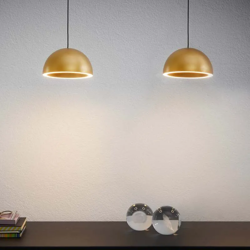 B-Ware LOOM DESIGN Hängelampe Pendelleuchte Curve LED gold Aluminium Lampe Ø 14 cm