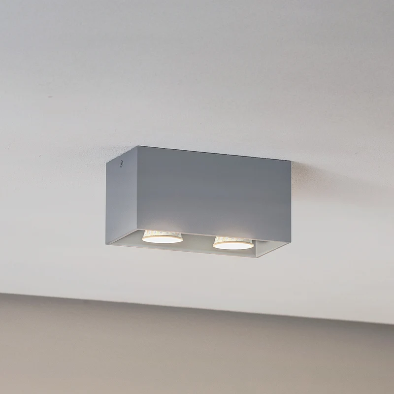 B-Ware Euluna Deckenleuchte Lampe Ara Maxi Aluminium grau GU10 LED dimmbar 2-flammig