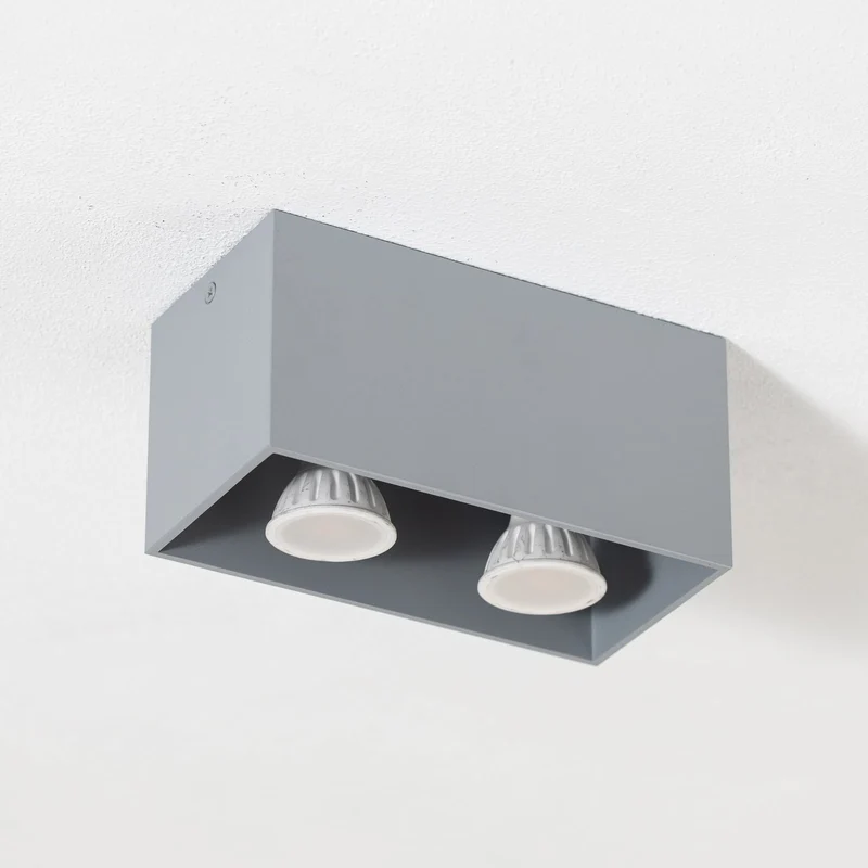 B-Ware Euluna Deckenleuchte Lampe Ara Maxi Aluminium grau GU10 LED dimmbar 2-flammig
