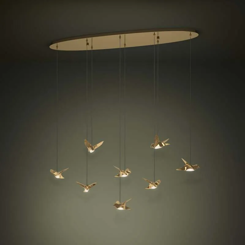 B-Ware EGLO Stars of Light Pendelleuchte Hängelampe LED Paratebueno messing Vogeldesign