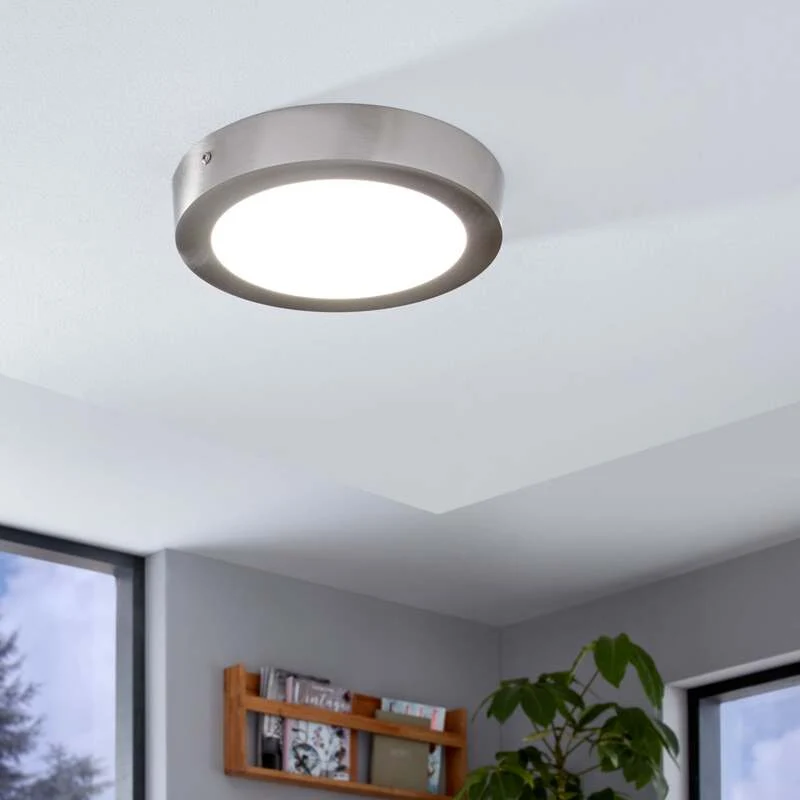 B-Ware EGLO Connect Deckenlampe Fueva-C Lampe LED Rund Nickel Smart Fernbedienung RGB