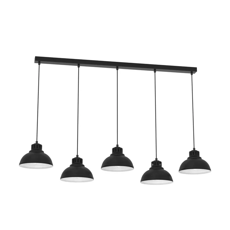B-Ware Hängeleuchte Sven Pendelleuchte Lampe Schwarz Stahl E27 LED Fassung fünfflammig