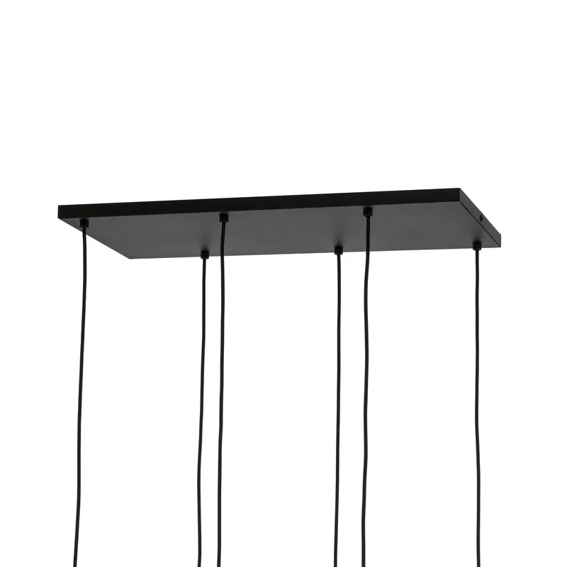 B-Ware TK Lighting Hängelampe Pendelleuchte Sophia Glas Metall schwarz cognac E14 LED