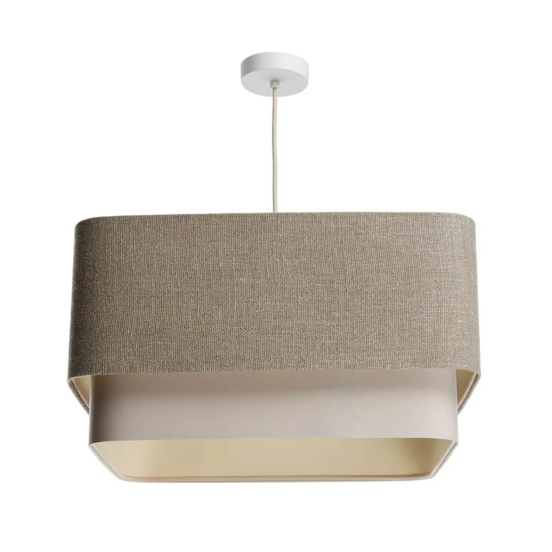 B-Ware Hängeleuchte Pendelleuchte Kwadro LED E27 Lampe Leuchte beige creme Leinen