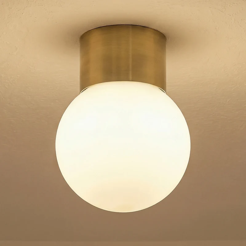 B-Ware Deckenleuchte Lampe Hotel Mood 1 Glas Stahl gold weiß G9 Glasleuchte