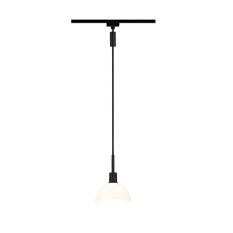 U-Rail Pendelleuchte Sarrasani Dimmbar Schwarz-Matt, Opal