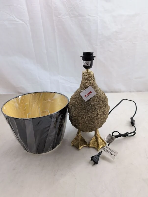 B-Ware KARE Tischleuchte Animal Duck Ente Lampe E27 schwarz gold 58cm witziges Design
