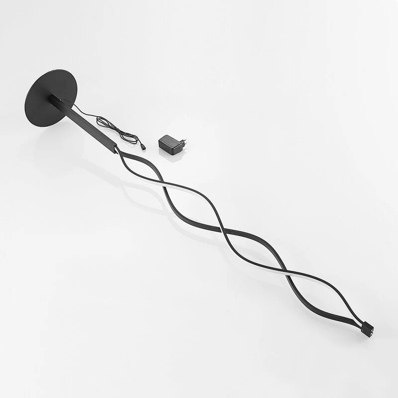 B-Ware Lindby Welina LED-Stehleuchte Standlampe Stehlampe Standleuchte gedreht schw256