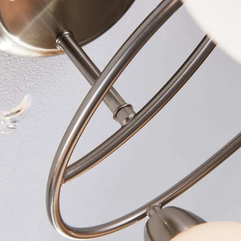 B-Ware Lindby Deckenleuchte Svean LED Lampe 4-flammig dimmbar weiß nickel 42,5cm