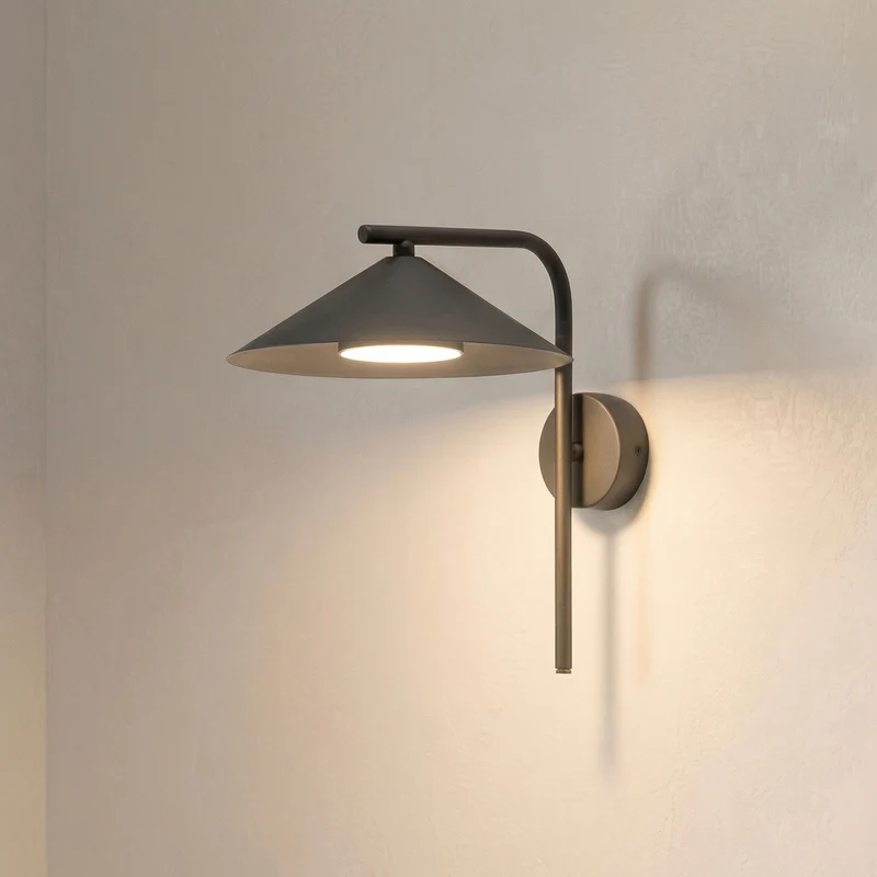 B-Ware Wandleuchte Lume LED Wandlampe dimmbar braun Metall 30,5cm Höhe 23cm 32cm tief