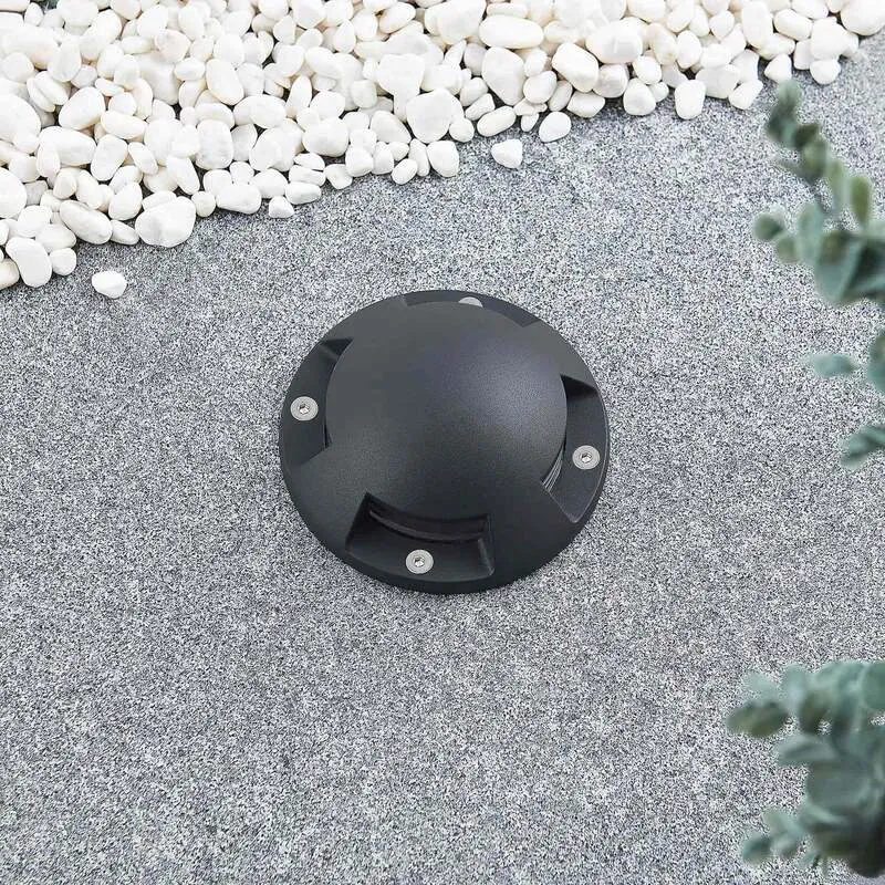 B-Ware Lindby LED-Bodenstrahler Huban Gartenleuchte anthrazit 4-flammig IP67 15cm