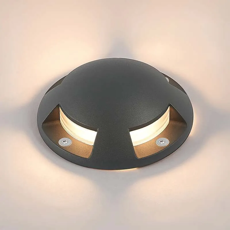 B-Ware Lindby LED-Bodenstrahler Huban Gartenleuchte anthrazit 4-flammig IP67 15cm