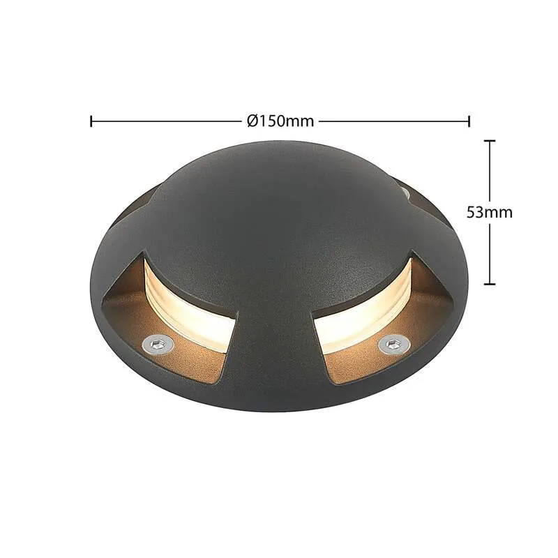 B-Ware Lindby LED-Bodenstrahler Huban Gartenleuchte anthrazit 4-flammig IP67 15cm