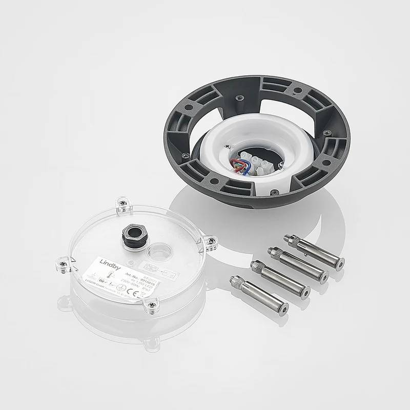 B-Ware Lindby LED-Bodenstrahler Huban Gartenleuchte anthrazit 4-flammig IP67 15cm