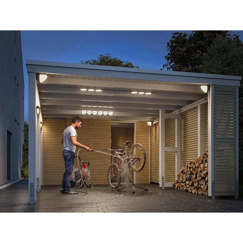 Park + Light LED Außen-Deckenleuchte Carport Anthrazit IP44