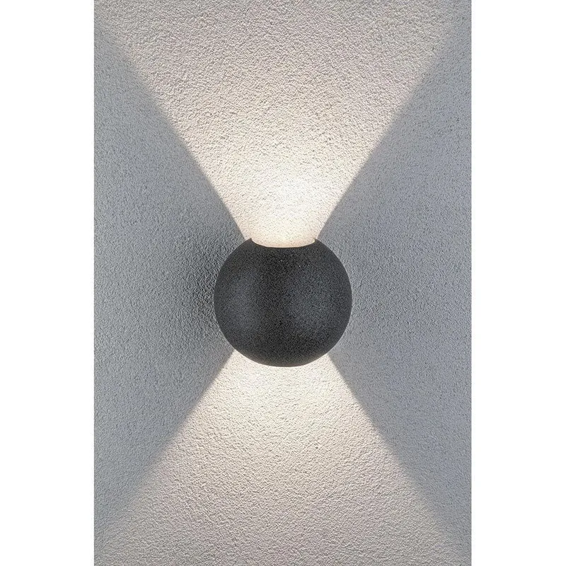 LED Außen Wandleuchte Concrea Schwarzer Sandstein Beton IP65