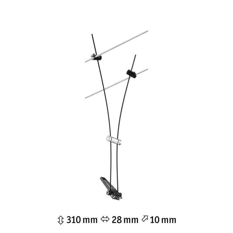 CorDuo Seilsystem Comet Einzelspot Schwarz-Matt Dimmbar