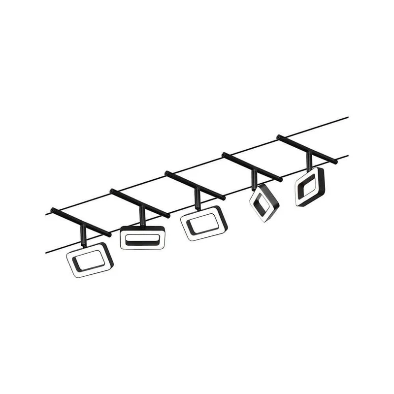 CorDuo LED Seilsystem Frame Basis-Set Schwarz-Matt, Chrom