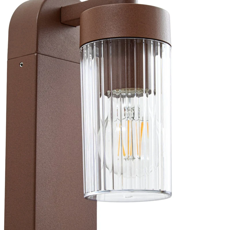 B-Ware Lindby Wegeleuchte Außenlampe Kaliro rostfarben Aluminium E27 LED 60 cm IP54