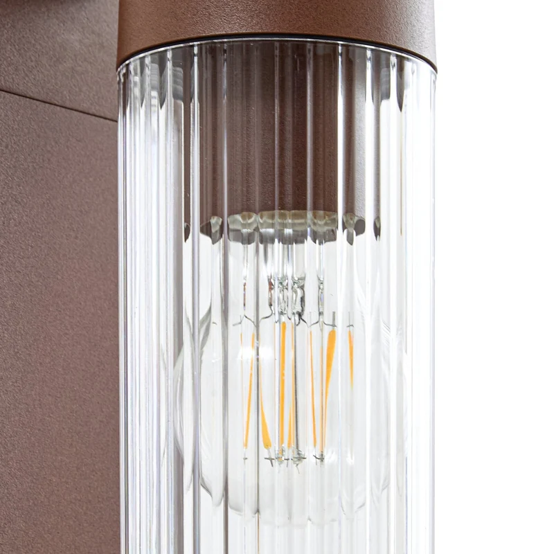 B-Ware Lindby Wegeleuchte Außenlampe Kaliro rostfarben Aluminium E27 LED 60 cm IP54