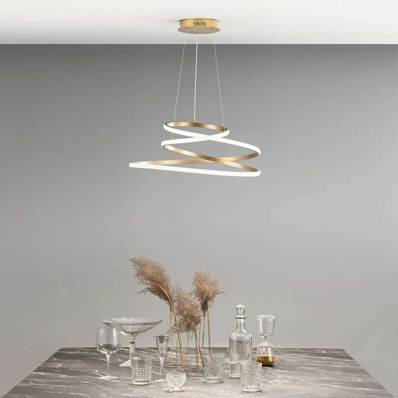 B-Ware Luce Ambiente Design Hängeleuchte Pendelleuchte LED gold Coaster Ø 60 cm CCT