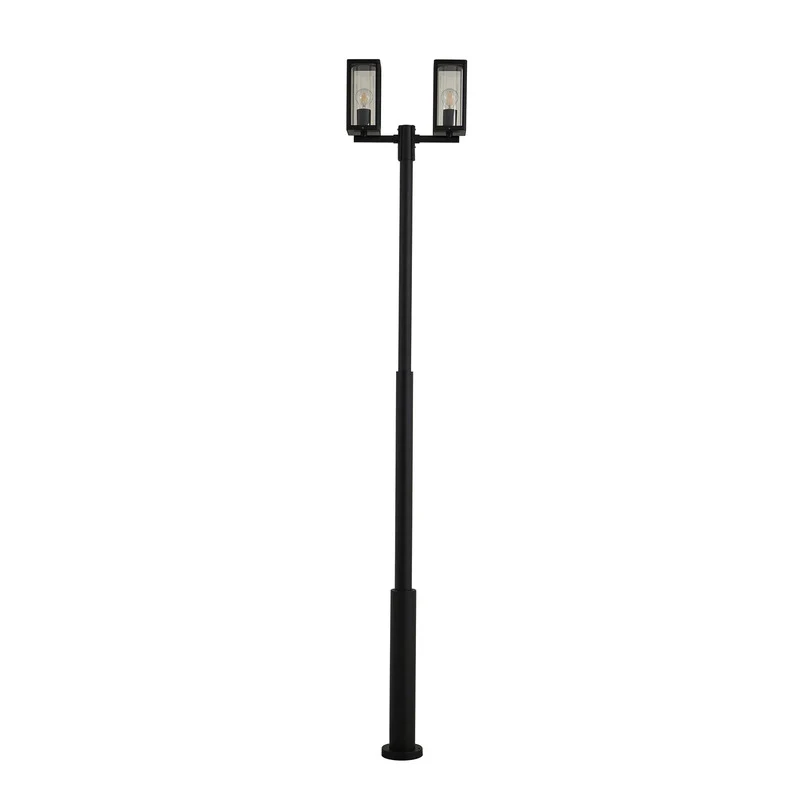 B-Ware Lucande Außenlampe Standlampe Laterne Siveta, 240cm, 2-flg., schwarz, E27, I775