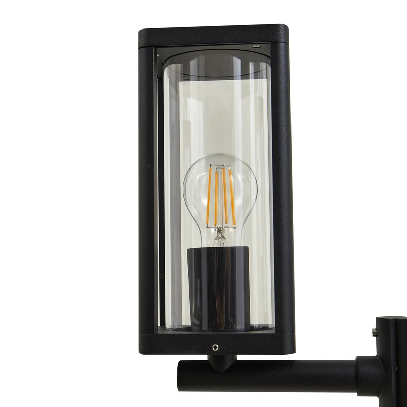 B-Ware Lucande Außenlampe Standlampe Laterne Siveta, 240cm, 2-flg., schwarz, E27, I775
