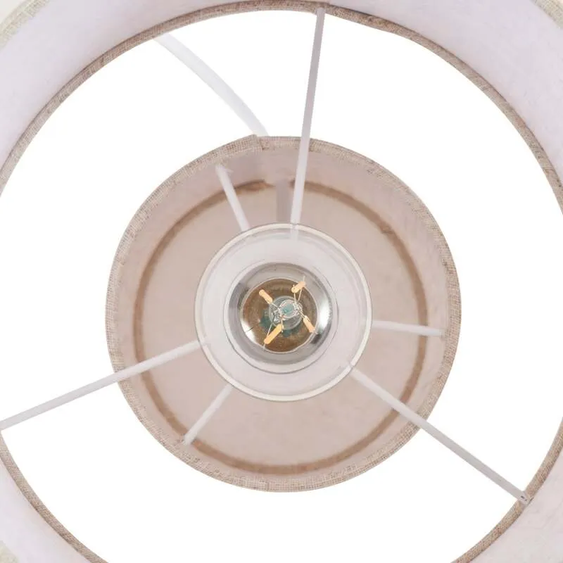 B-Ware Lindby Tischleuchte Elfie LED Lampe Leuchte beige Textil E27 Ø23cm Höhe 30cm