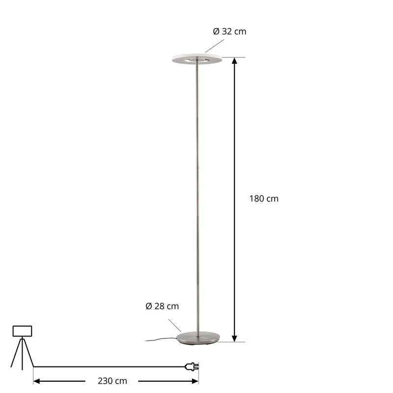 B-Ware Lucande Stehleuchte Raymond LED dimmbar titanfarben CCT 180cm Leuchte Lampe