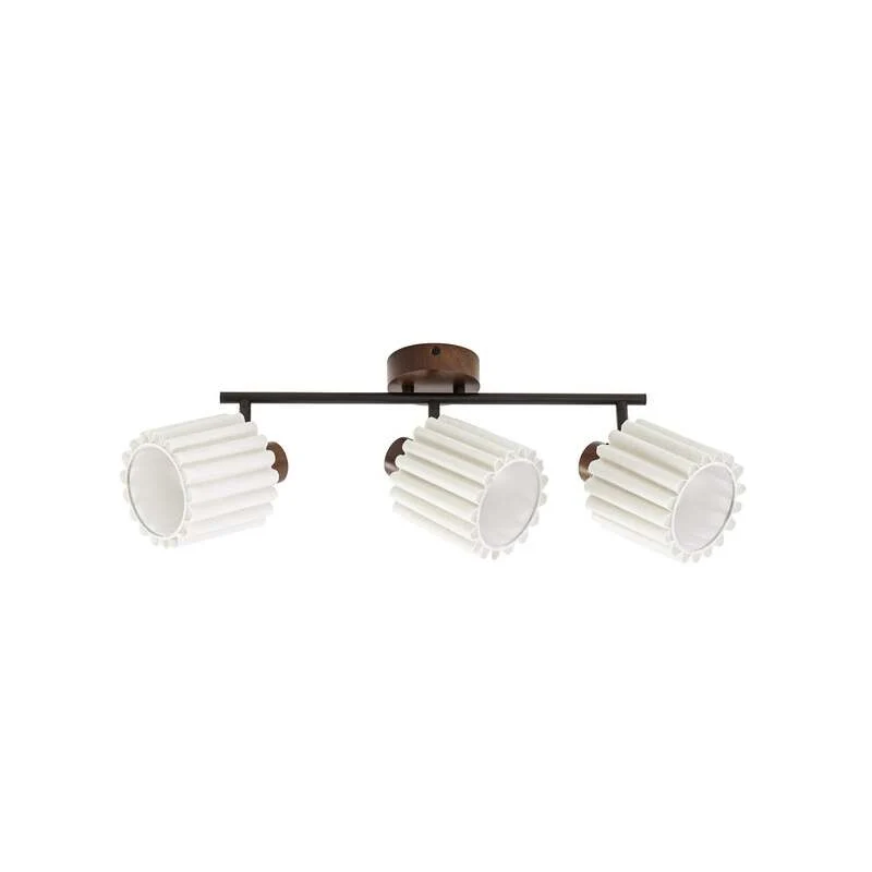 B-Ware Lindby Deckenstrahler Shiloh LED dimmbar 3-flammig Holz walnuss beige 52x24,5cm