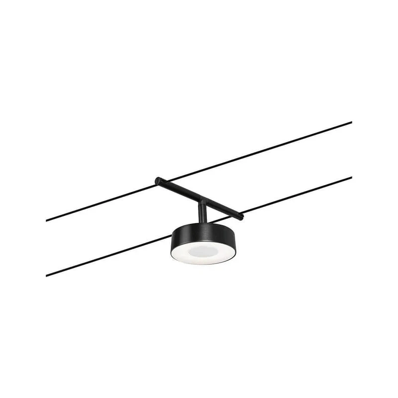 CorDuo LED Seilsystem Circle Einzelspot Schwarz-Matt, Chrom