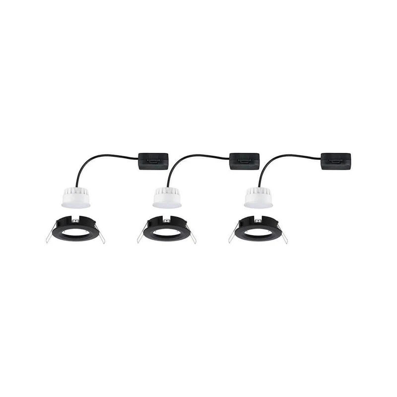 LED Einbauleuchte 3er Basis-Set Nova Rund Ø 7,8cm Schwarz