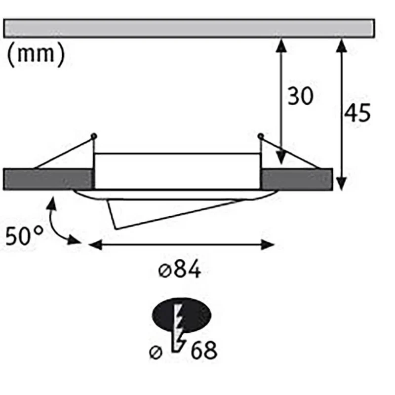LED Einbauleuchte Nova LED Schwarz mit 3 Stufen-Dimmer