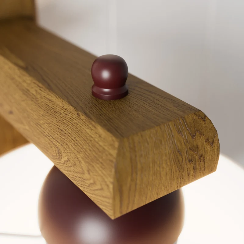 B-Ware Lamkur Wandleuchte Sweden LED Wandlampe Holzgestell dimmbar nussbaum weiß