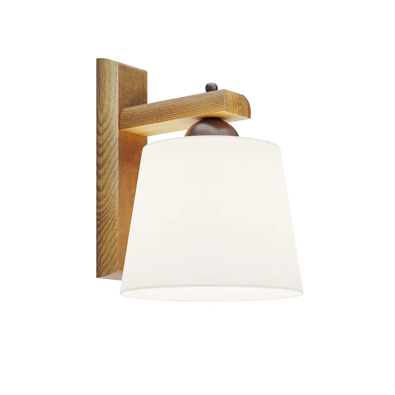 B-Ware Lamkur Wandleuchte Sweden LED Wandlampe Holzgestell dimmbar nussbaum weiß