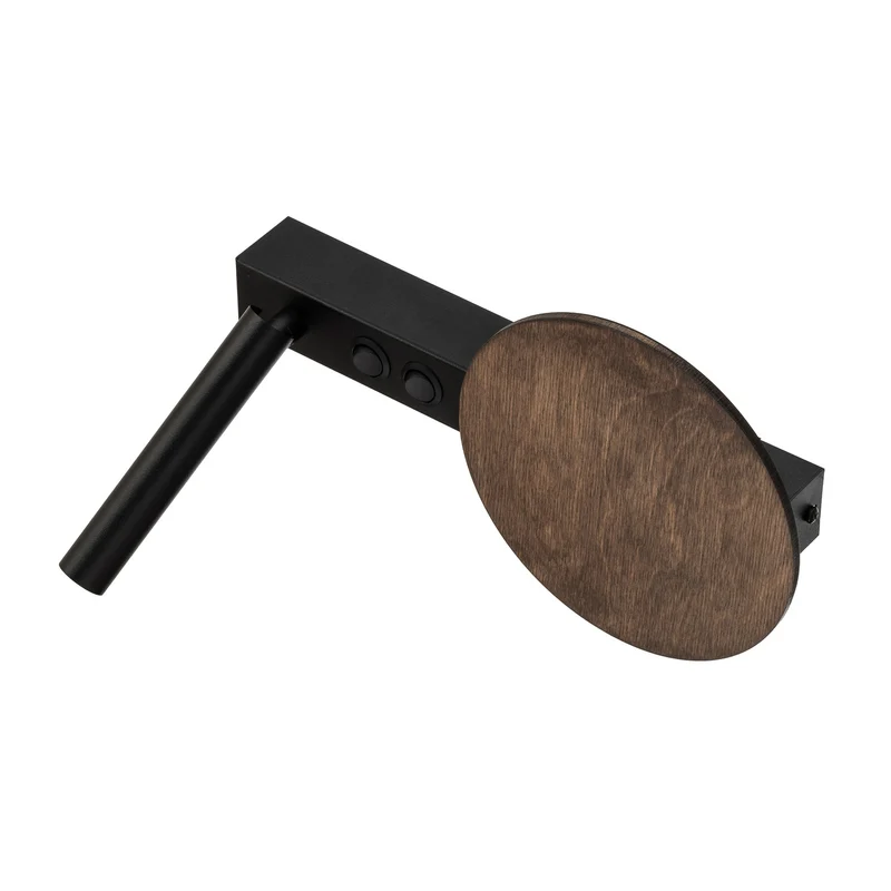 B-Ware Sigma Wandleuchte Hotel Mood schwarz-braun LED Wandlampe Leuchte Metall Holz
