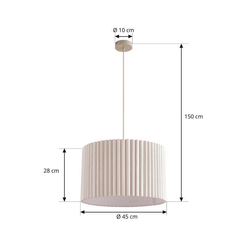 B-Ware Lindby Hängeleuchte Libbie LED Pendelleuchte Lampe dimmbar creme Ø45cm 28cm