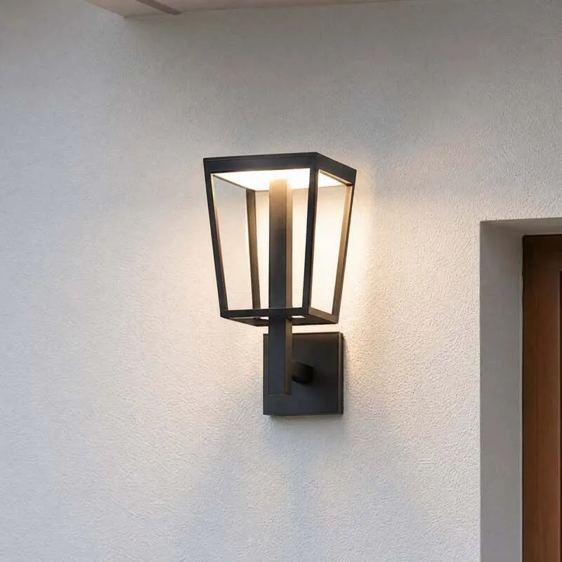 B-Ware Lucande Außenwandleuchte Lynx LED Gartenlampe Wandleuchte schwarz 35,5cm IP44