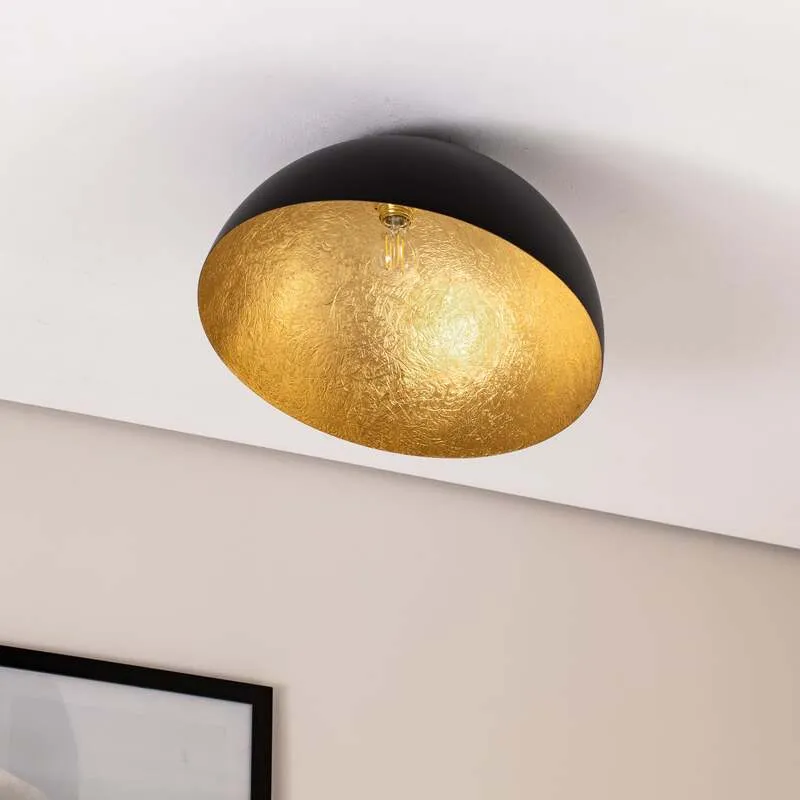 B-Ware Sigma Deckenleuchte Sfera LED Lampe Leuchte dimmbar schwarz gold Ø50cm 32cm